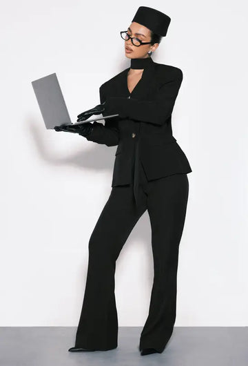 Boohoo Basics Tailored Flare Trouser