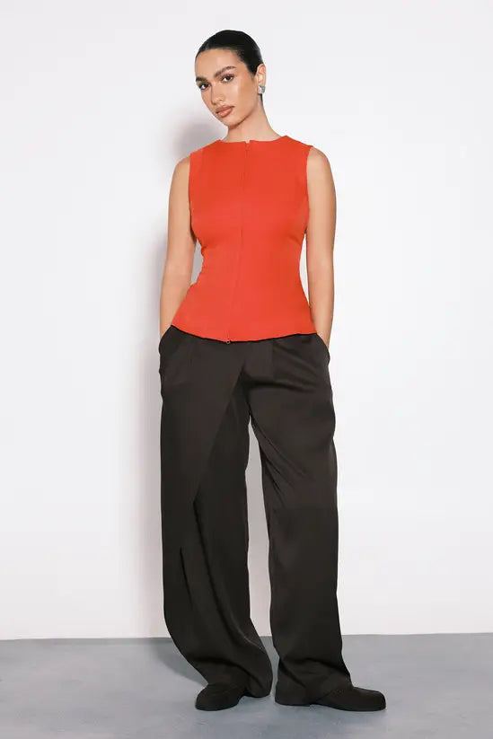 Zip Through Tailored Top